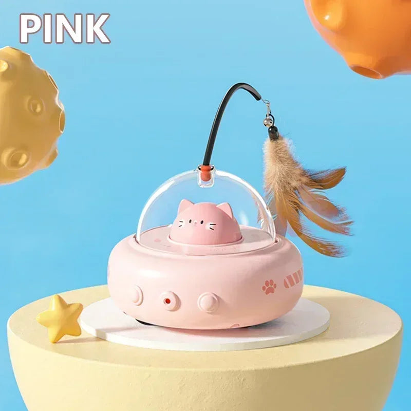 Brinquedo Interativo Inteligente para Gatos – Movimento Automático, Penas Substituíveis e Som