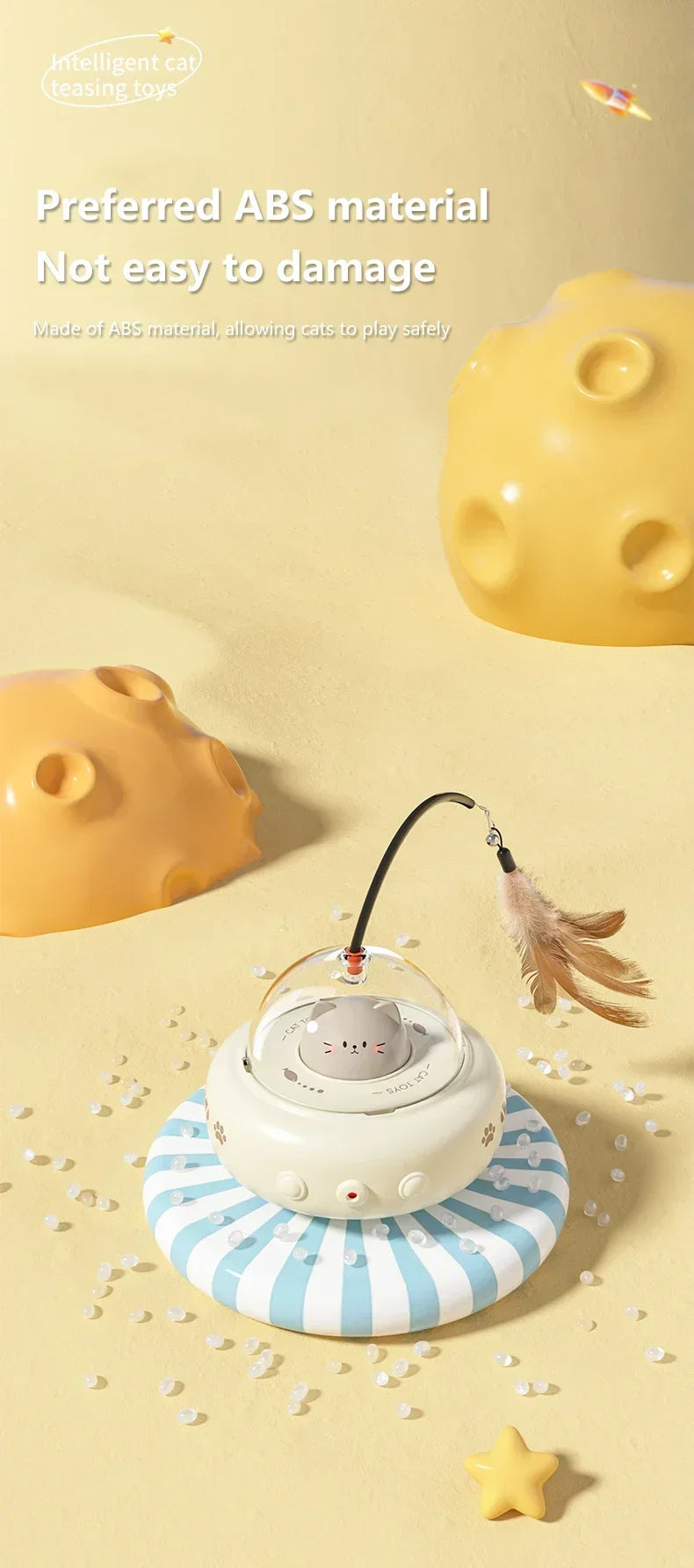 Brinquedo Interativo Inteligente para Gatos – Movimento Automático, Penas Substituíveis e Som