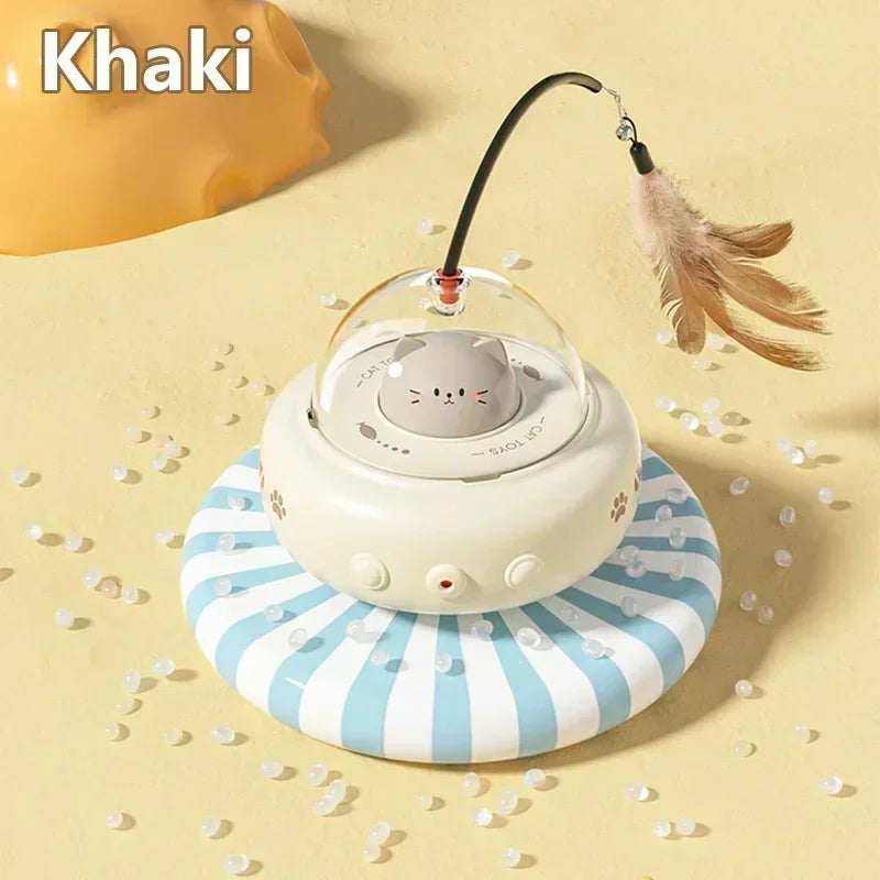 Brinquedo Interativo Inteligente para Gatos – Movimento Automático, Penas Substituíveis e Som
