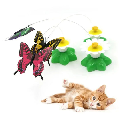 Brinquedo Interativo Elétrico para Gatos - Borboleta Rotativa Voadores para Horas de Diversão