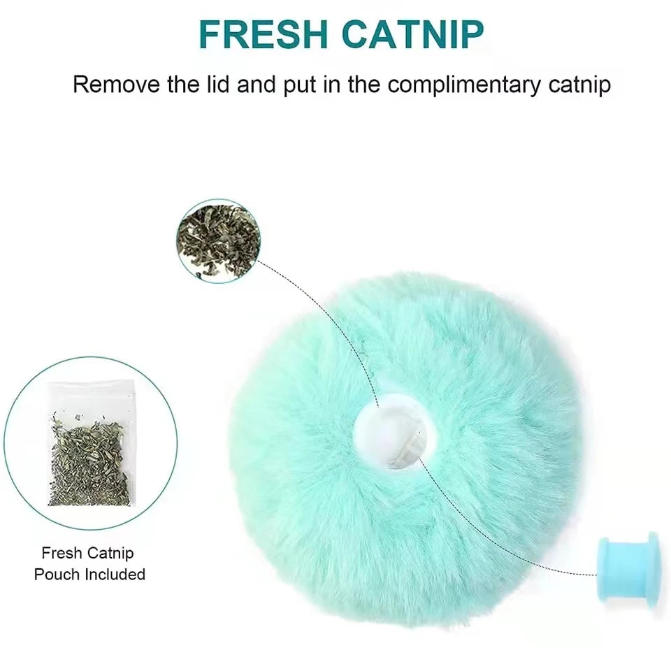 Bola Interativa Elétrica com Som e Catnip - Brinquedo Perfeito para Gatos Ativos e Felizes