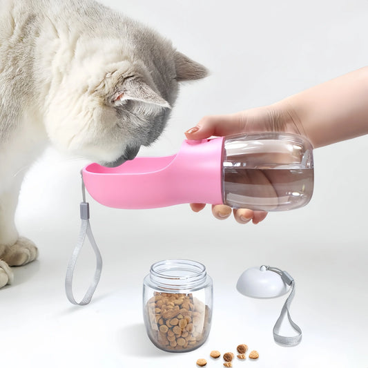 Garrafa de Água 2 em 1 para Cães e Gatos