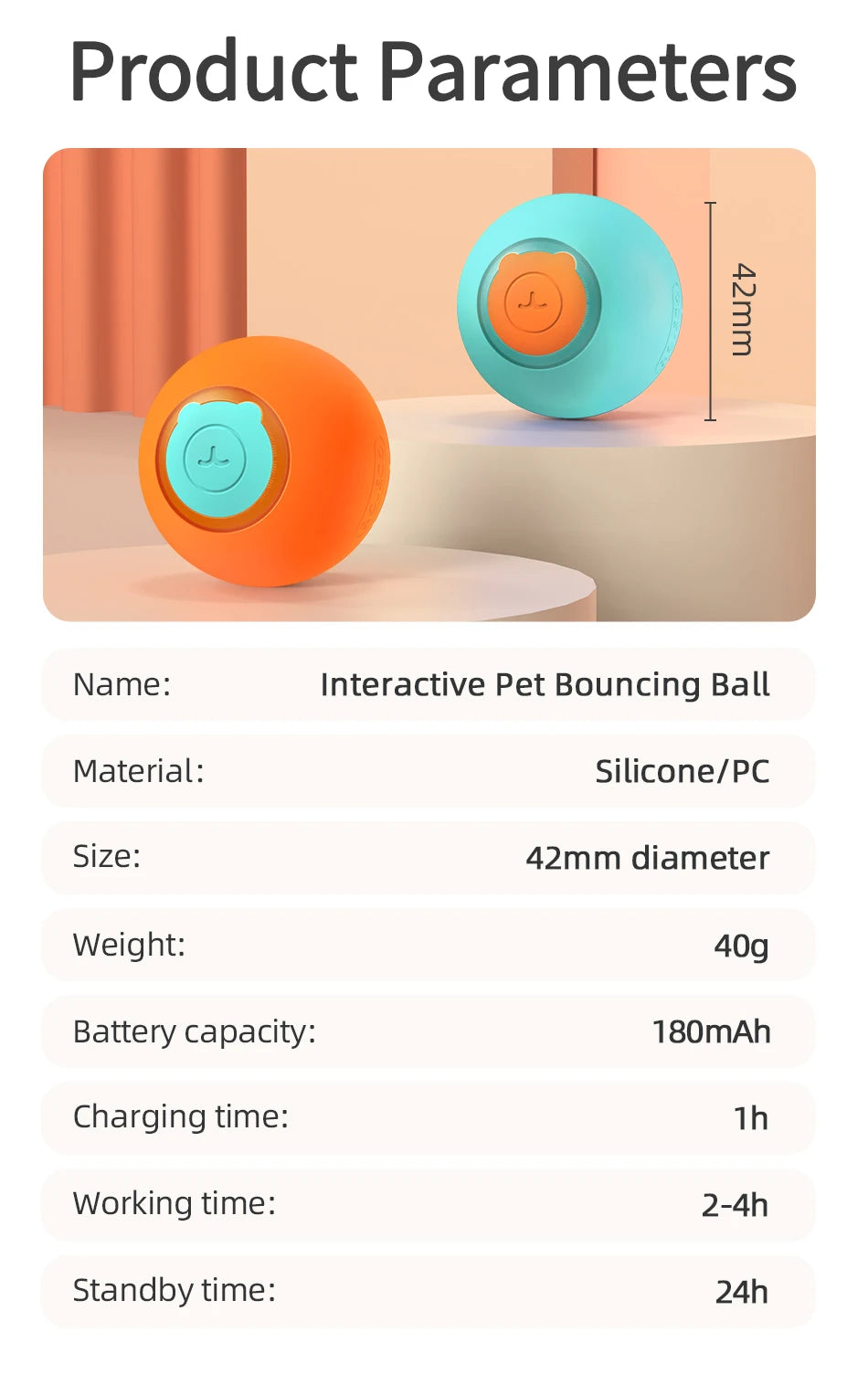 Bola Interativa para Pets - Bola Automática que Salta e Rola para Gatos e Cães