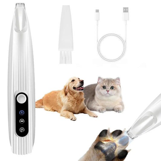 Aparador de Patas Recarregável com Luz LED – Cuide das Patas do Seu Pet com Precisão e Conforto