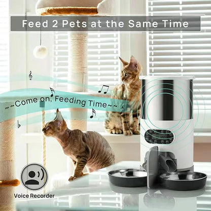 Comedouro Automático Inteligente para Gatos e Cães — ¡Alimentación a distancia con temporizador y control por APP!