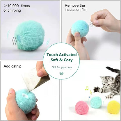 Bola Interativa Elétrica com Som e Catnip - Brinquedo Perfeito para Gatos Ativos e Felizes