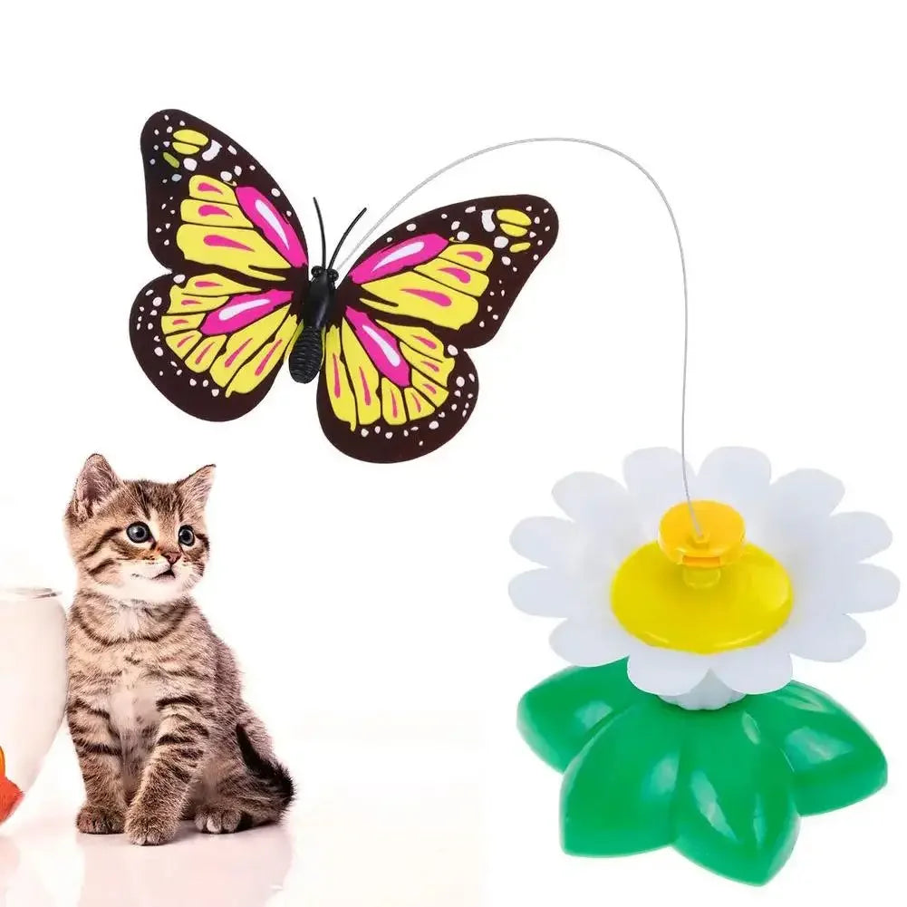 Brinquedo Interativo Elétrico para Gatos - Borboleta Rotativa Voadores para Horas de Diversão