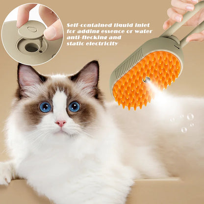 3-in-1 Electric Pet Grooming Brush, Hair Removal and Massage Tool for Dogs and Cats