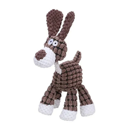 Brinquedo de Pelúcia para Cães - Forma de Animais, Resistente à Mordida e com Apito para Treino e Diversão