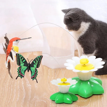 Brinquedo Interativo Elétrico para Gatos - Borboleta Rotativa Voadores para Horas de Diversão