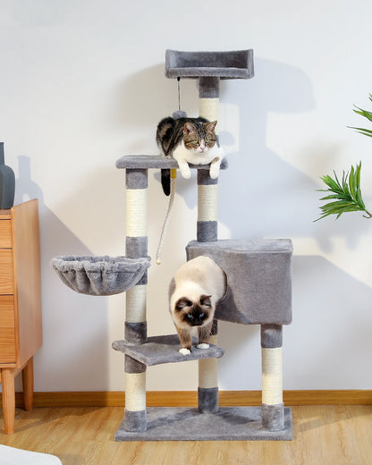 Árvore para Gatos com Arranhadores e Casinha — O Espaço Perfeito para Brincar e Relaxar!