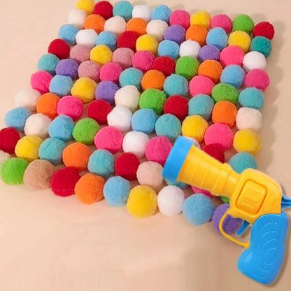 Brinquedo Interativo Antiestresse para Gatos - Pistola com Bolinhas de Pelúcia