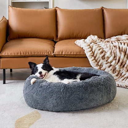 Cama Redonda de Pelúcia para Pets – Conforto e Calor para o Sono do Seu Amigo