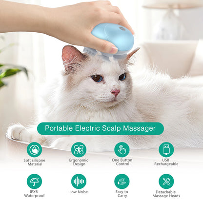 Massageador Elétrico para Gatos e Cães - Relaxamento, Redução de Stress e Estimulação do Crescimento do Pelo