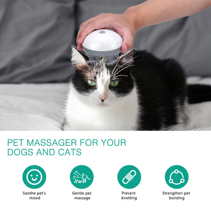 Massageador Elétrico para Gatos e Cães - Relaxamento, Redução de Stress e Estimulação do Crescimento do Pelo