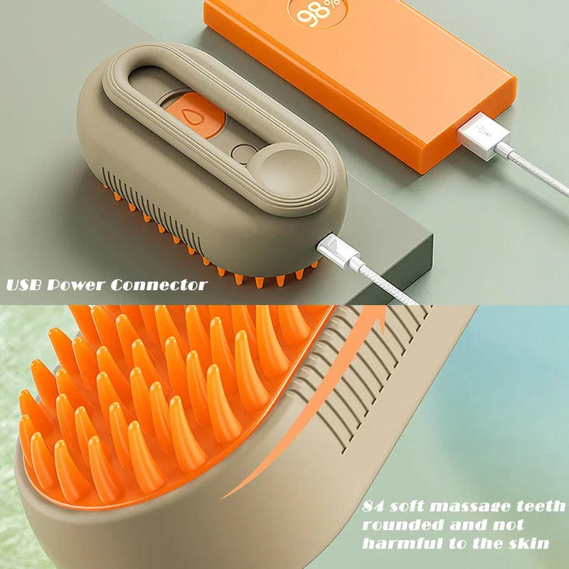 3-in-1 Electric Pet Grooming Brush, Hair Removal and Massage Tool for Dogs and Cats