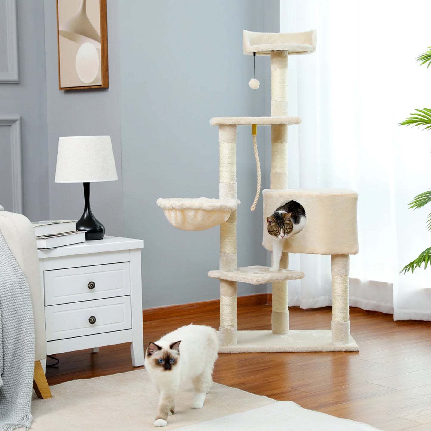 Árvore para Gatos com Arranhadores e Casinha — O Espaço Perfeito para Brincar e Relaxar!