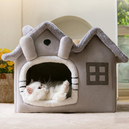 Casa Dobrável e Aconchegante para Gatos e Cães Pequenos – Um Refúgio de Calor e Conforto