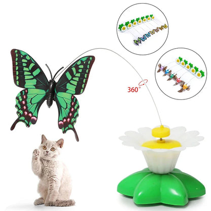 Brinquedo Interativo Elétrico para Gatos - Borboleta Rotativa Voadores para Horas de Diversão