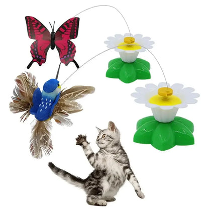 Brinquedo Interativo Elétrico para Gatos - Borboleta Rotativa Voadores para Horas de Diversão